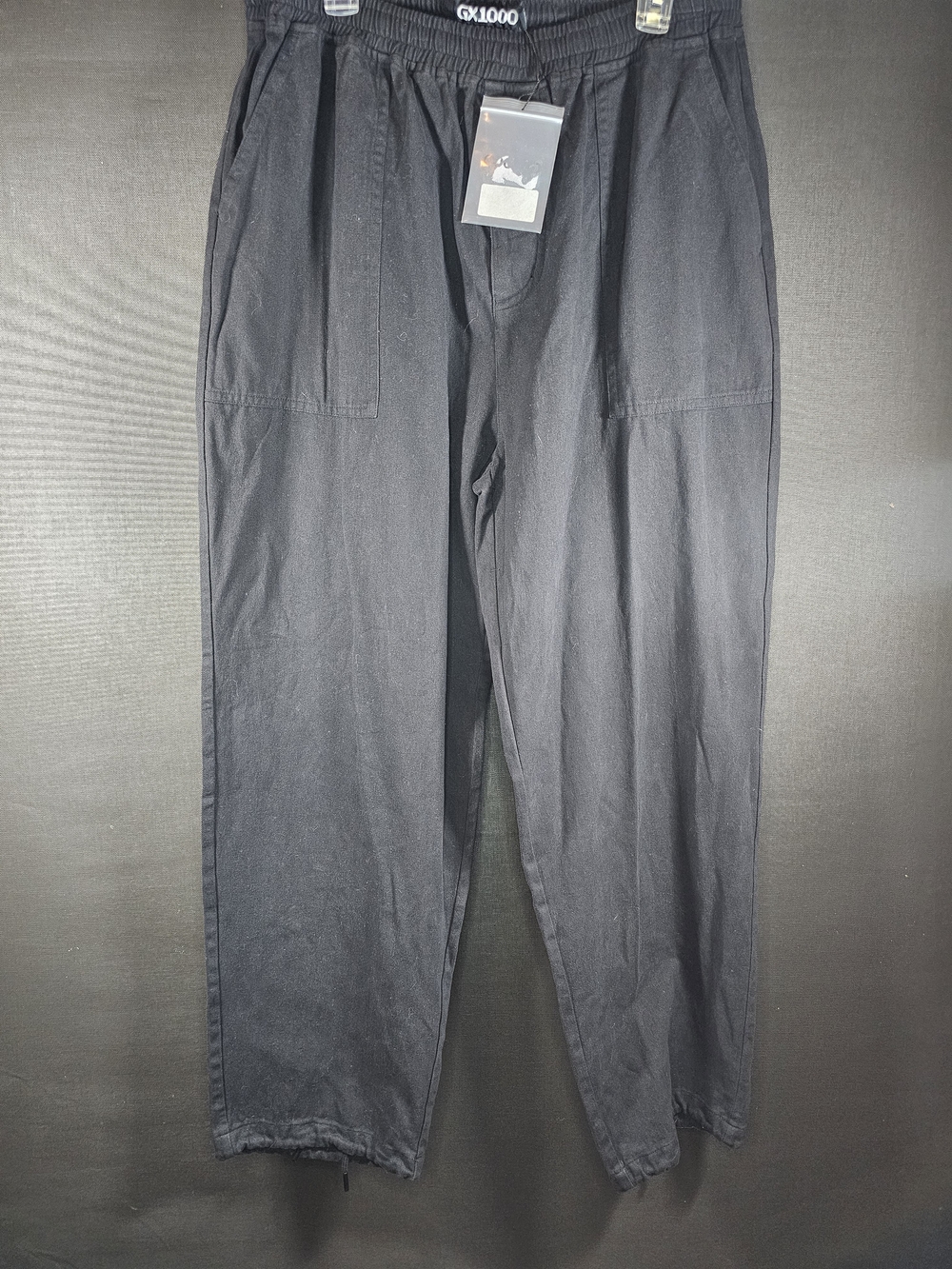 GX1000 Men's Black Elastic-Waist Jogger Pants